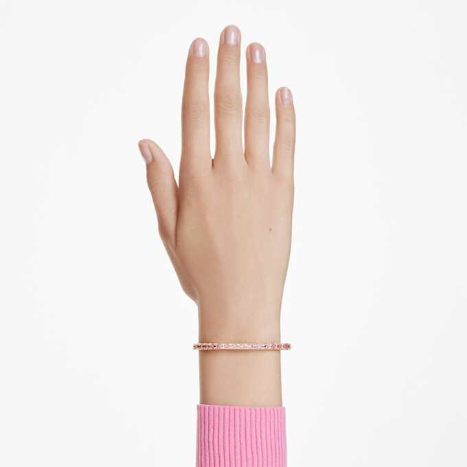 Matrix-armbånd med baguetteslipning, åttekantet form, rosa, gullfarget Matrix-armbånd med baguetteslipning, åttekantet form, rosa, gullfarget