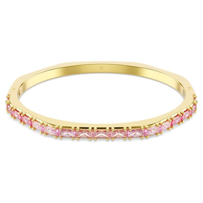Matrix-armbånd med baguetteslipning, åttekantet form, rosa, gullfarget Matrix-armbånd med baguetteslipning, åttekantet form, rosa, gullfarget