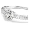 Matrix-armbånd med baguetteslipte krystaller, knute, hvitt, rhodiumbelagt Matrix-armbånd med baguetteslipte krystaller, knute, hvitt, rhodiumbelagt