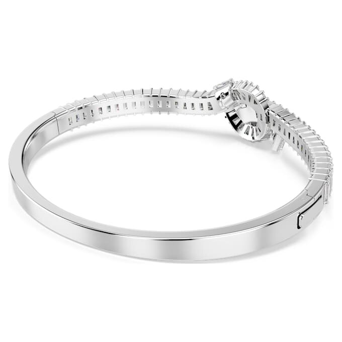 Matrix-armbånd med baguetteslipte krystaller, knute, hvitt, rhodiumbelagt Matrix-armbånd med baguetteslipte krystaller, knute, hvitt, rhodiumbelagt