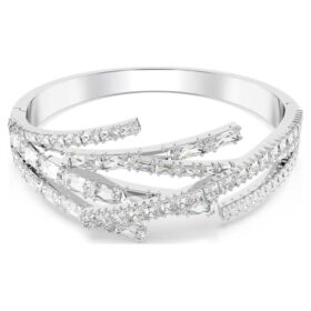 Matrix-armbånd med blandede slipinger, hvitt, rhodiumbelagt Matrix-armbånd med blandede slipinger, hvitt, rhodiumbelagt