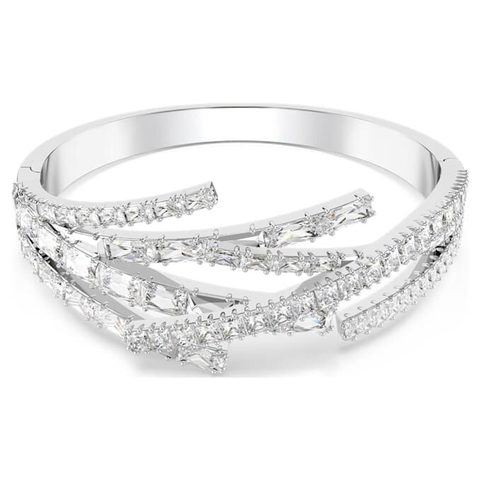 Matrix-armbånd med blandede slipinger, hvitt, rhodiumbelagt Matrix-armbånd med blandede slipinger, hvitt, rhodiumbelagt