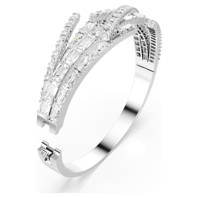 Matrix-armbånd med blandede slipinger, hvitt, rhodiumbelagt Matrix-armbånd med blandede slipinger, hvitt, rhodiumbelagt