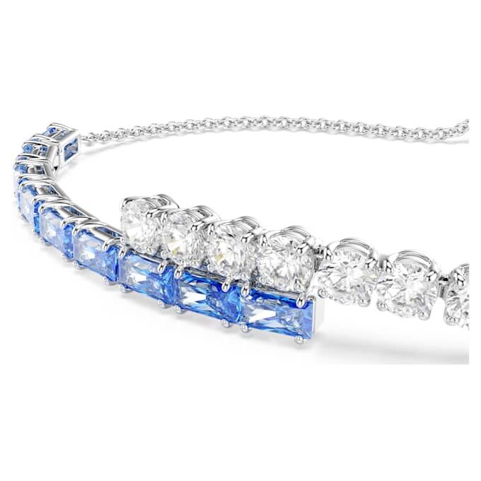 Matrix-armbånd med blandede slipninger, blått, rhodiumbelagt Matrix-armbånd med blandede slipninger, blått, rhodiumbelagt