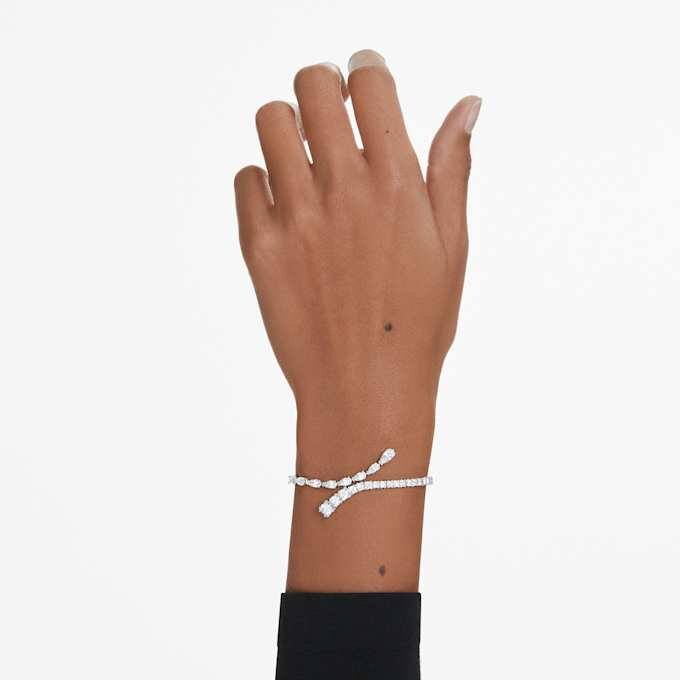 Matrix-armbånd med blandede slipninger, hvitt, rhodiumbelagt Matrix-armbånd med blandede slipninger, hvitt, rhodiumbelagt