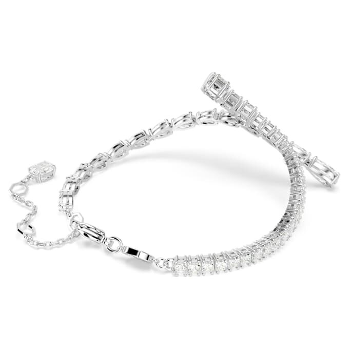 Matrix-armbånd med blandede slipninger, hvitt, rhodiumbelagt Matrix-armbånd med blandede slipninger, hvitt, rhodiumbelagt