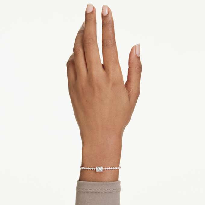 Matrix-armbånd med blandede slipninger, hvitt, rosagullbelagt Matrix-armbånd med blandede slipninger, hvitt, rosagullbelagt