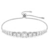 Matrix-armbånd med gradient av runde slipninger, hvitt, rhodiumbelagt Matrix-armbånd med gradient av runde slipninger, hvitt, rhodiumbelagt