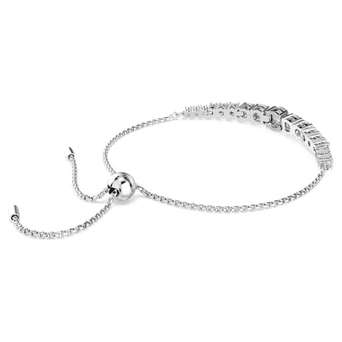 Matrix-armbånd med gradient av runde slipninger, hvitt, rhodiumbelagt Matrix-armbånd med gradient av runde slipninger, hvitt, rhodiumbelagt