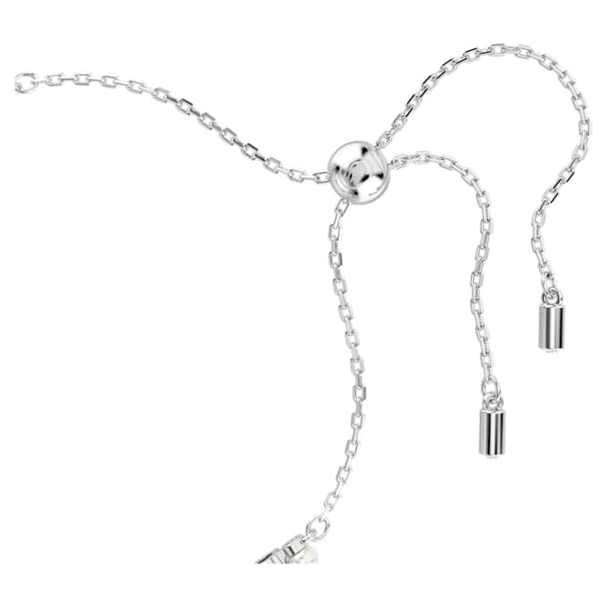 Matrix-armbånd med krystallperle, rundslipt, hvit, rhodiumbelagt Matrix-armbånd med krystallperle, rundslipt, hvit, rhodiumbelagt