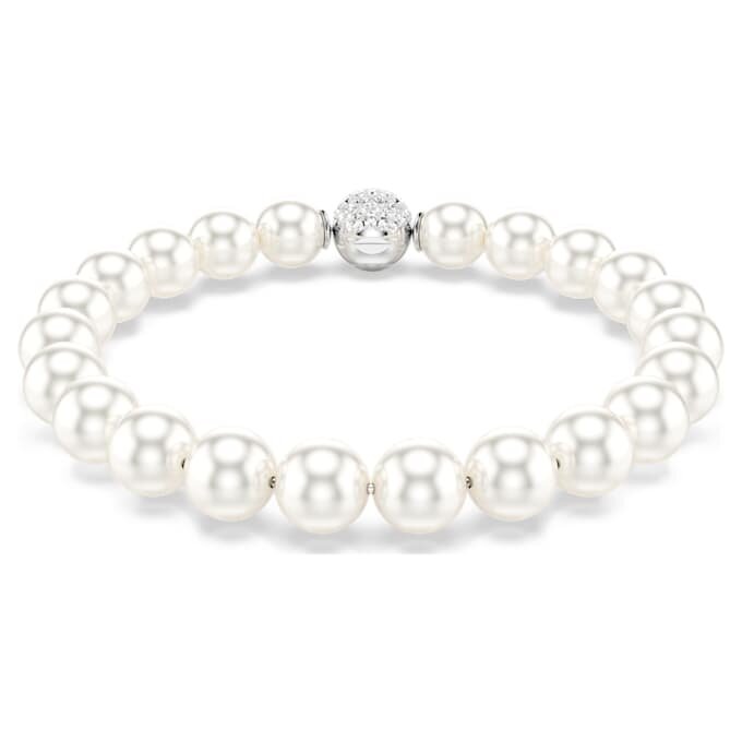 Matrix-armbånd med krystallperler, hvitt, rhodiumbelagt Matrix-armbånd med krystallperler, hvitt, rhodiumbelagt