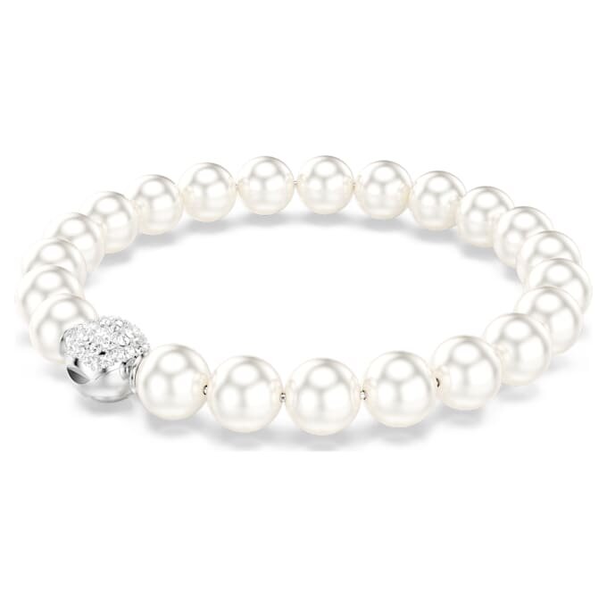 Matrix-armbånd med krystallperler, hvitt, rhodiumbelagt Matrix-armbånd med krystallperler, hvitt, rhodiumbelagt