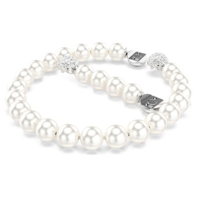 Matrix-armbånd med krystallperler, hvitt, rhodiumbelagt Matrix-armbånd med krystallperler, hvitt, rhodiumbelagt