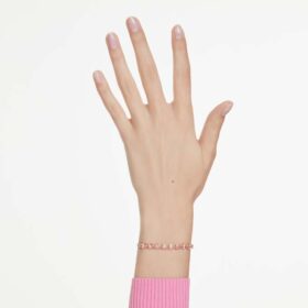 Matrix-armbånd med pæreformet sliping, rosa, gullbelagt