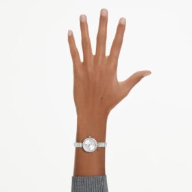 Matrix armbåndsur, sveitsiskprodusert, krystallarmbånd, hvitt, rustfritt stål