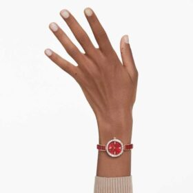 Matrix armbåndsur, sveitsiskprodusert, krystallarmbånd, rødt, rosagullfarget finish Matrix armbåndsur, sveitsiskprodusert, krystallarmbånd, rødt, rosagullfarget finish