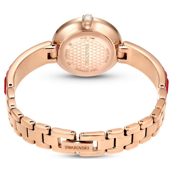 Matrix armbåndsur, sveitsiskprodusert, krystallarmbånd, rødt, rosagullfarget finish Matrix armbåndsur, sveitsiskprodusert, krystallarmbånd, rødt, rosagullfarget finish