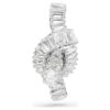 Matrix-broche med baguetteslipte steiner, knute, hvit, rhodiumbelagt Matrix-broche med baguetteslipte steiner, knute, hvit, rhodiumbelagt
