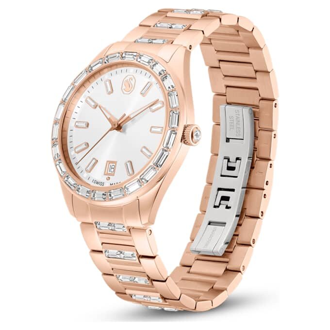 Matrix Date-klokke, sveitsiskprodusert, metallarmbånd, rosagullfarget, rosagullfarget finish Matrix Date-klokke, sveitsiskprodusert, metallarmbånd, rosagullfarget, rosagullfarget finish