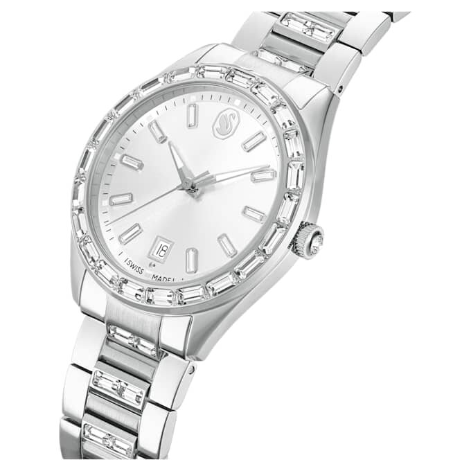 Matrix Date-klokke, sveitsiskprodusert, metallarmbånd, sølvfarget, rustfritt stål Matrix Date-klokke, sveitsiskprodusert, metallarmbånd, sølvfarget, rustfritt stål