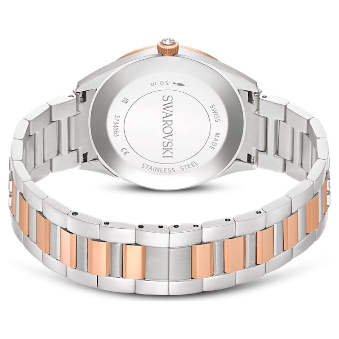 Matrix Date-klokke, Swiss Made, metallarmbånd, rosagullfarget, blandet metallfinish Matrix Date-klokke, Swiss Made, metallarmbånd, rosagullfarget, blandet metallfinish
