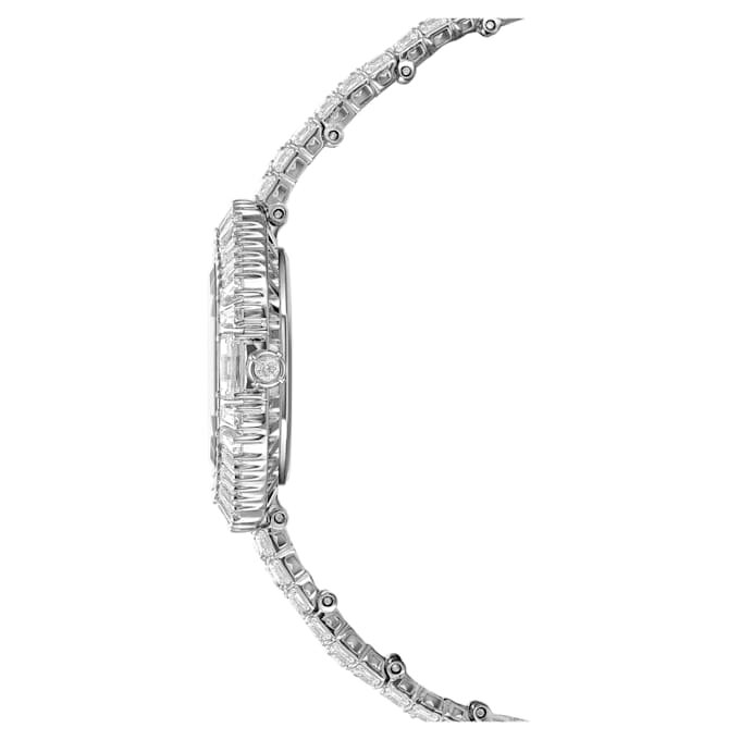 Matrix Octagon-klokke med baguetteslipte steiner, metallarmbånd, sølvfarget, rustfritt stål Matrix Octagon-klokke med baguetteslipte steiner, metallarmbånd, sølvfarget, rustfritt stål