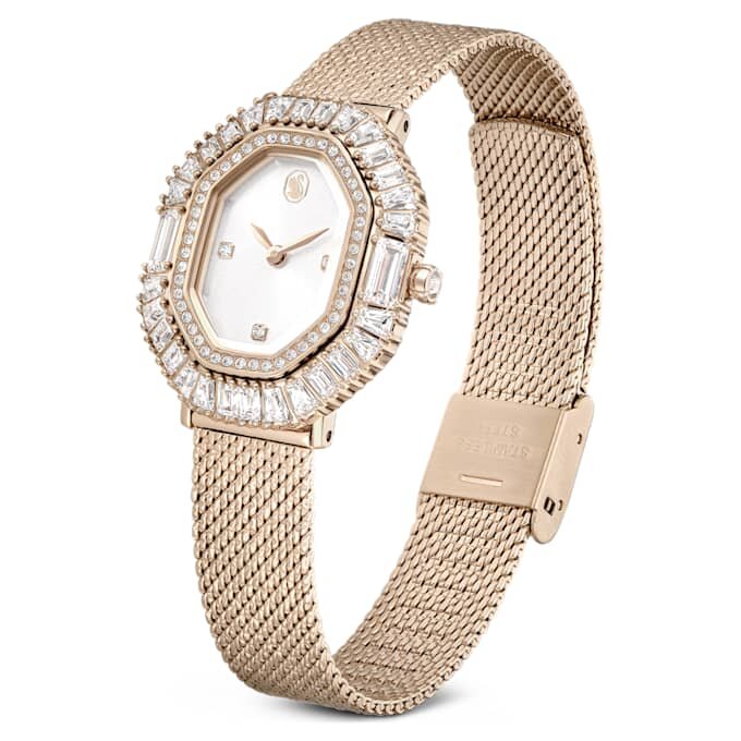 Matrix Octagon-klokke med metallarmbånd, gullfarget, champagnegullfarget finish Matrix Octagon-klokke med metallarmbånd, gullfarget, champagnegullfarget finish