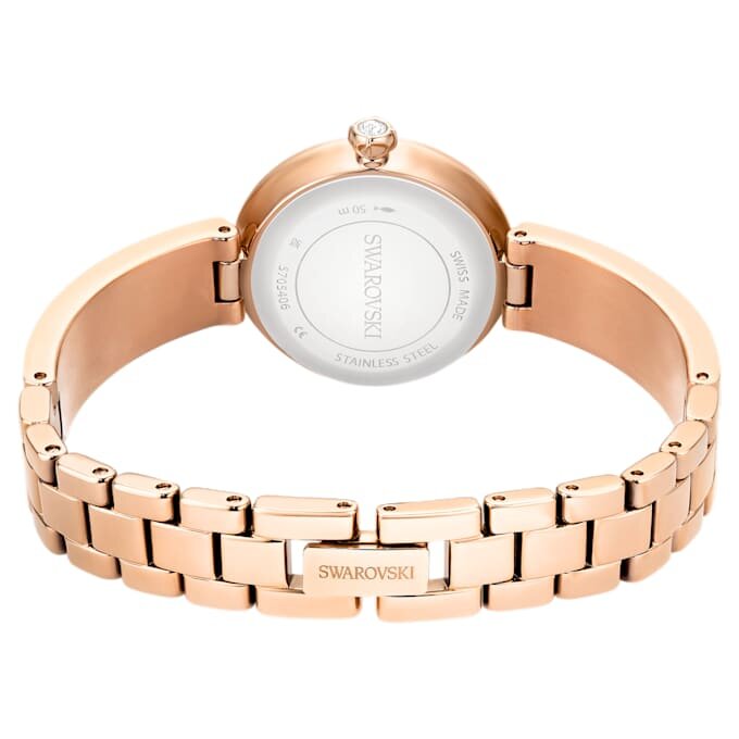 Matrix Pearl Bangle-armbåndsur, sveitsiskprodusert, krystallarmbånd, hvitt, rosagullfarget finish Matrix Pearl Bangle-armbåndsur, sveitsiskprodusert, krystallarmbånd, hvitt, rosagullfarget finish