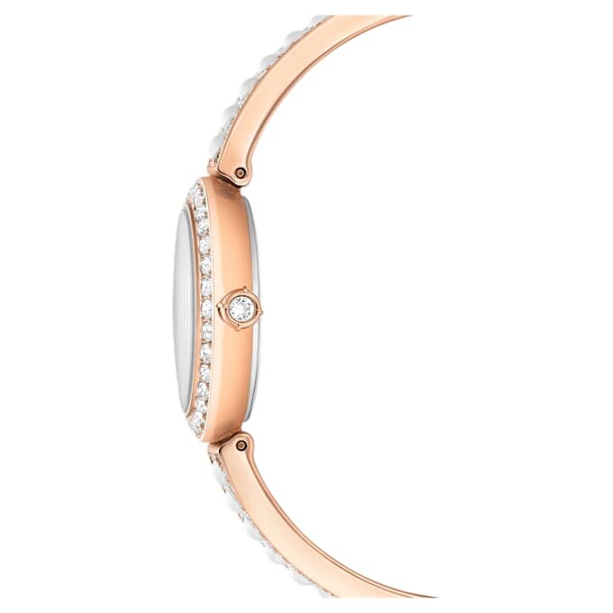Matrix Pearl Bangle-armbåndsur, sveitsiskprodusert, krystallarmbånd, hvitt, rosagullfarget finish Matrix Pearl Bangle-armbåndsur, sveitsiskprodusert, krystallarmbånd, hvitt, rosagullfarget finish