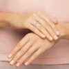 Matrix-ring, hvit, rhodiumbelagt Matrix-ring, hvit, rhodiumbelagt