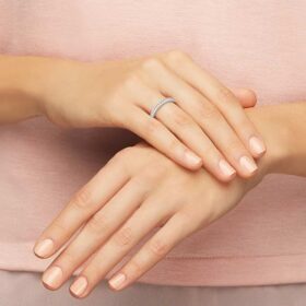 Matrix-ring, hvit, rhodiumbelagt Matrix-ring, hvit, rhodiumbelagt