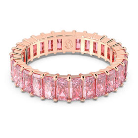Matrix-ring med baguettesliping, rosa, rosagullbelagt