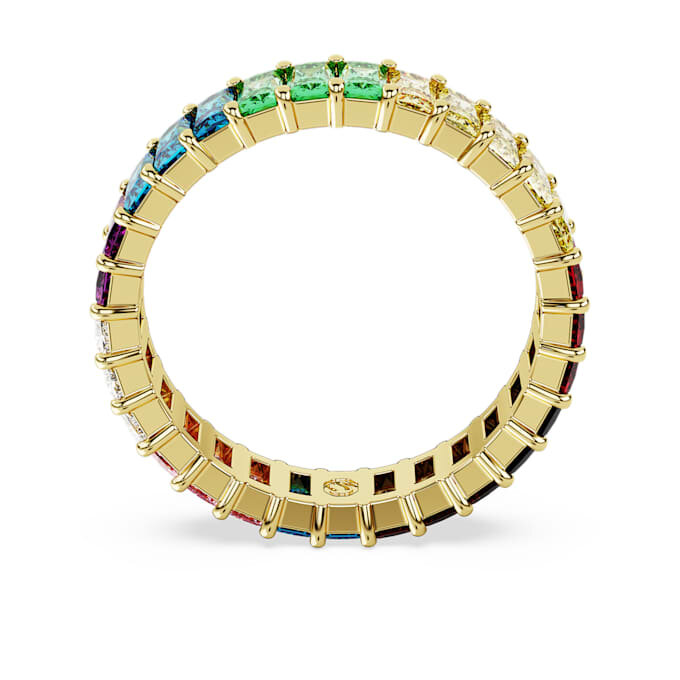 Matrix-ring med baguetteslipte steiner, flerfarget, gullbelagt Matrix-ring med baguetteslipte steiner, flerfarget, gullbelagt