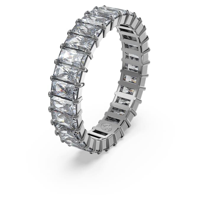 Matrix-ring med baguetteslipte steiner, grå, rutheniumbelagt Matrix-ring med baguetteslipte steiner, grå, rutheniumbelagt