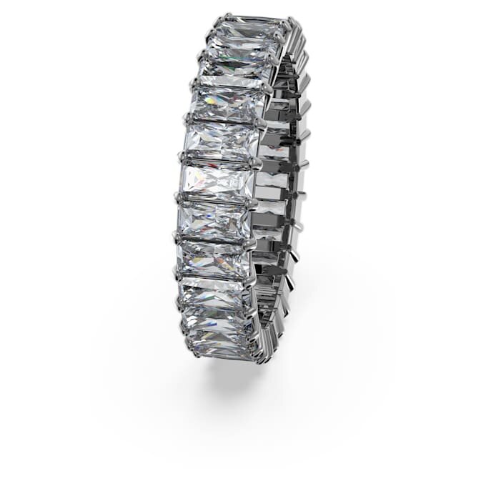 Matrix-ring med baguetteslipte steiner, grå, rutheniumbelagt Matrix-ring med baguetteslipte steiner, grå, rutheniumbelagt