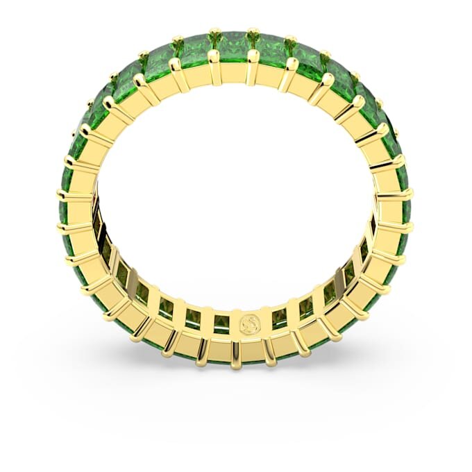 Matrix-ring med baguetteslipte steiner, grønn, gullbelagt Matrix-ring med baguetteslipte steiner, grønn, gullbelagt