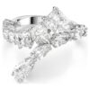 Matrix-ring med blandede slipninger, hvit, rhodiumbelagt Matrix-ring med blandede slipninger, hvit, rhodiumbelagt