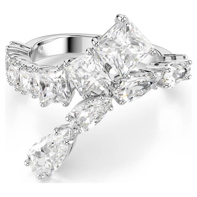 Matrix-ring med blandede slipninger, hvit, rhodiumbelagt Matrix-ring med blandede slipninger, hvit, rhodiumbelagt