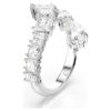 Matrix-ring med blandede slipninger, hvit, rhodiumbelagt Matrix-ring med blandede slipninger, hvit, rhodiumbelagt