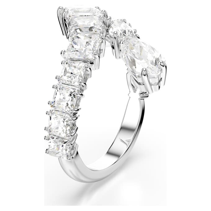 Matrix-ring med blandede slipninger, hvit, rhodiumbelagt Matrix-ring med blandede slipninger, hvit, rhodiumbelagt