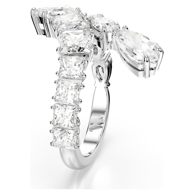 Matrix-ring med blandede slipninger, hvit, rhodiumbelagt Matrix-ring med blandede slipninger, hvit, rhodiumbelagt