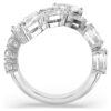 Matrix-ring med blandede slipninger, hvit, rhodiumbelagt Matrix-ring med blandede slipninger, hvit, rhodiumbelagt