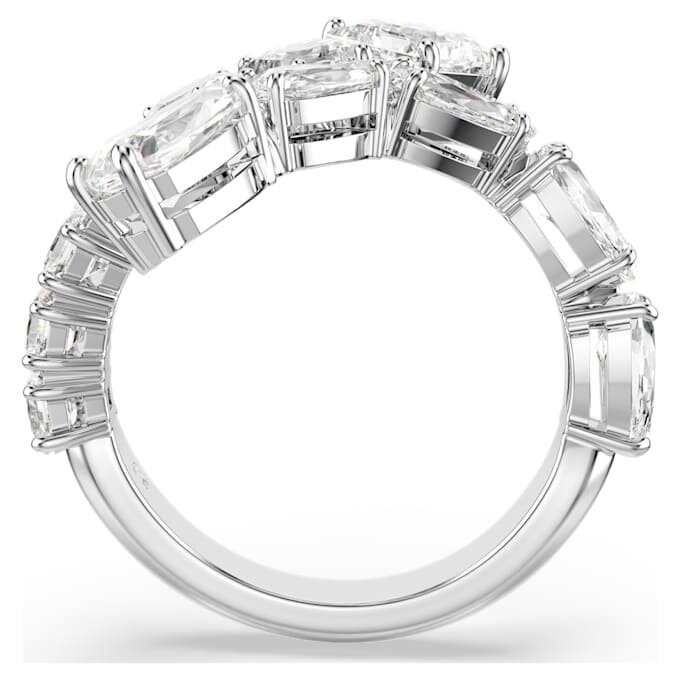 Matrix-ring med blandede slipninger, hvit, rhodiumbelagt Matrix-ring med blandede slipninger, hvit, rhodiumbelagt