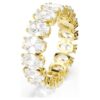 Matrix-ring med oval slipning, hvit, gullfarget Matrix-ring med oval slipning, hvit, gullfarget