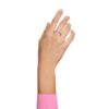 Matrix-ring med rundslipning, rosa, rhodiumbelagt