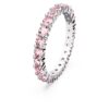 Matrix-ring med rundslipning, rosa, rhodiumbelagt