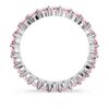 Matrix-ring med rundslipning, rosa, rhodiumbelagt