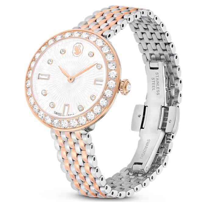 Matrix Tennis 7-Link-klokke, sveitsiskprodusert, metallarmbånd, rosagullfarget, blandet metallfinish Matrix Tennis 7-Link-klokke, sveitsiskprodusert, metallarmbånd, rosagullfarget, blandet metallfinish
