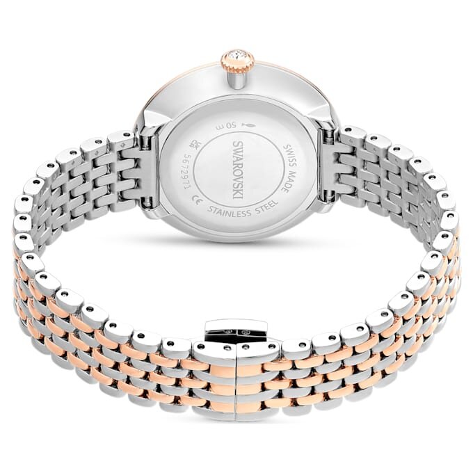 Matrix Tennis 7-Link-klokke, sveitsiskprodusert, metallarmbånd, rosagullfarget, blandet metallfinish Matrix Tennis 7-Link-klokke, sveitsiskprodusert, metallarmbånd, rosagullfarget, blandet metallfinish