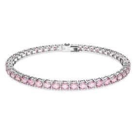 Matrix Tennis-armbånd, rundslipt, rosa, rhodiumbelagt Matrix Tennis-armbånd, rundslipt, rosa, rhodiumbelagt